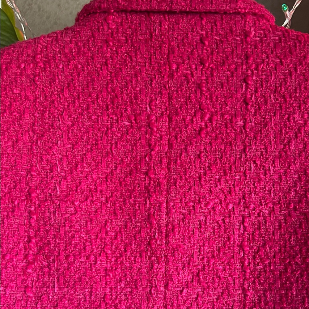 Rachel Zoe Fuchsia Cropped Tweed Blazer - Picture 13 of 14